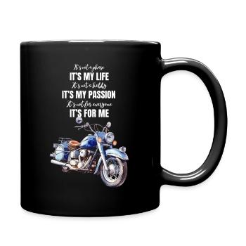Motorrad Chopper Motorradfahrer Biker Lebensgefühl - Tasse einfarbig - Schwarz - Rechts
