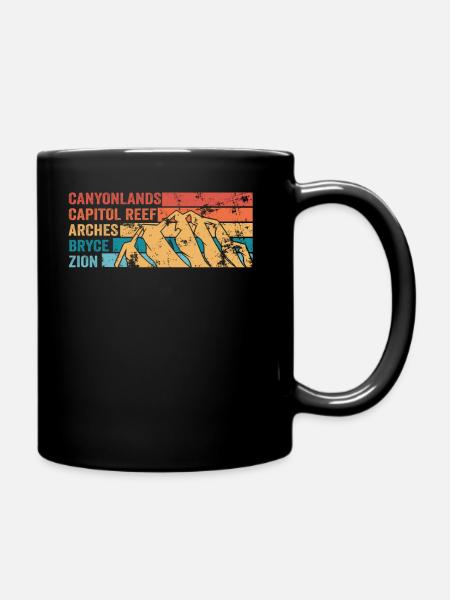 Explorez les montagnes des parcs nationaux de l’Utah - Mug uni - noir