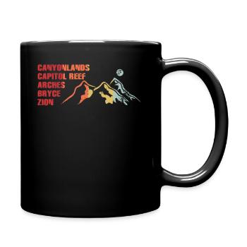 Explorez les montagnes des parcs nationaux de l’Utah - Mug uni - noir - Droite