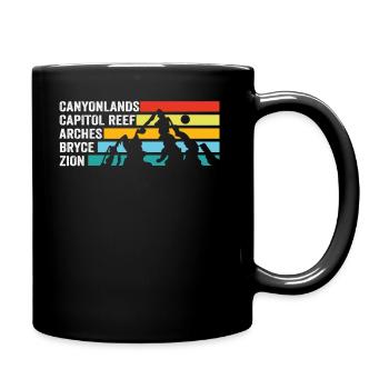 Explore Utah National Parks Mountains - Full Colour Mug - black - Right