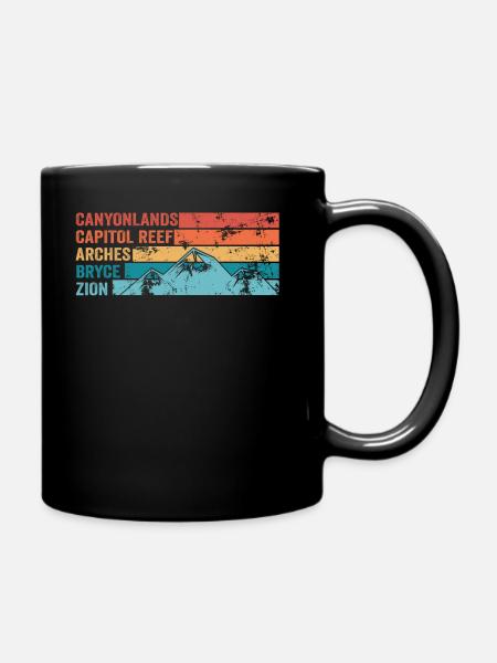 Erkunden Sie die Berge der Utah-Nationalparks - Tasse einfarbig - Schwarz