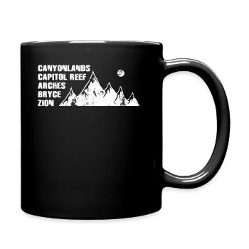 Explorez les montagnes des parcs nationaux de l’Utah - Mug uni - noir - Droite