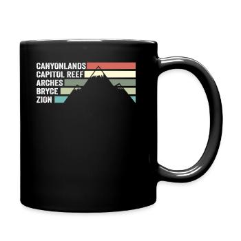 Explorez les montagnes des parcs nationaux de l’Utah - Mug uni - noir - Droite
