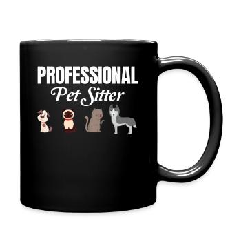 Professioneller Tiersitter Lustiger Tierarzt - Tasse einfarbig - Schwarz - Rechts
