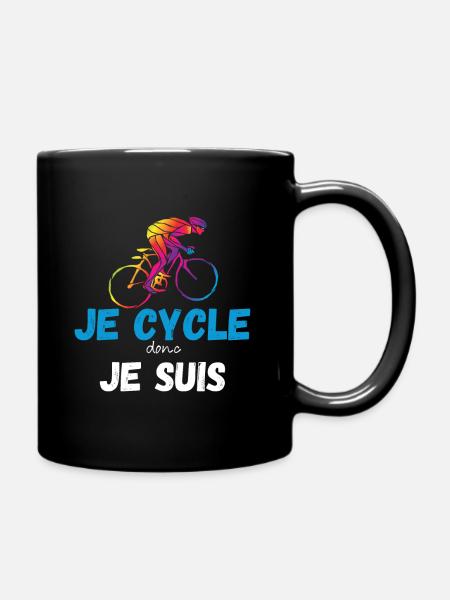 Je cycle donc je suis cadeau papa vélo - Mug uni - noir