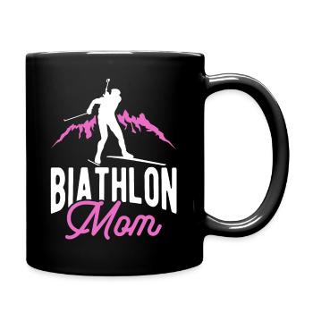 Biathlon Mom Lover Wintersport Biathlet Mama Bergl - Tasse einfarbig - Schwarz - Rechts