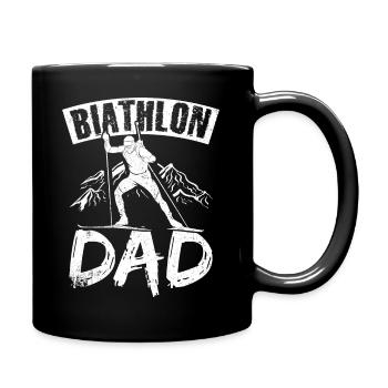 Biathlon Dad Sports Winter Sports Biathlete Skier - Full Colour Mug - black - Right