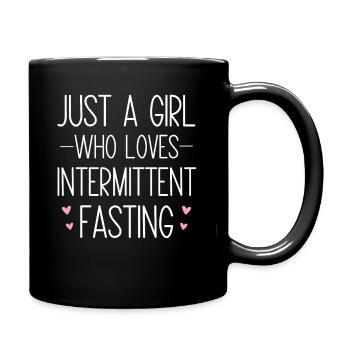 Just A Girl Who Loves Intermittent Fasting - Full Colour Mug - black - Right