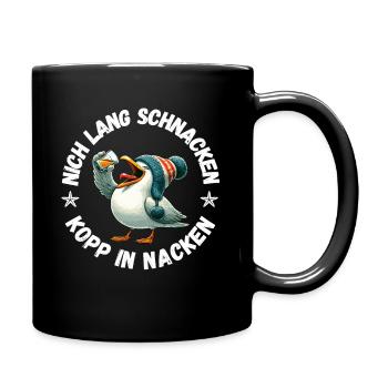 Hamburg Norden Möwe Party Schnacken Trinken Lustig - Tasse einfarbig - Schwarz - Rechts
