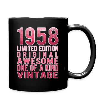 Limited Edition Since 1958 Birthday Vintage 1958 - Full Colour Mug - black - Right