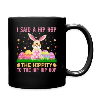 Joyeuses Pâques avec le lapin de Pâques - Mug uni - noir - Droite