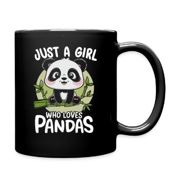 Just a girl who loves Pandas - Tasse einfarbig - Schwarz - Rechts