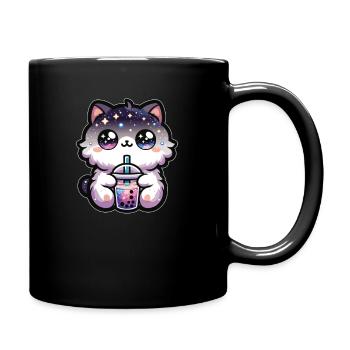 Chats buvant du thé à bulles Galaxy Boba Cat - Mug uni - noir - Droite