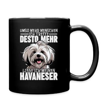 Liebe ich meinen Havaneser Hund Frauchen Hunde Mam - Tasse einfarbig - Schwarz - Rechts