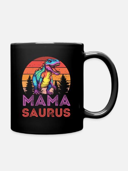 Mama saurus - Full Colour Mug - black