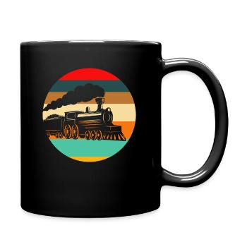 Retro Train Trains Train Spotter - Full Colour Mug - black - Right