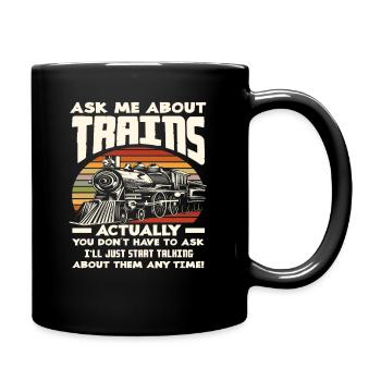 Zug Züge Leidenschaft Zugfahrer - Tasse einfarbig - Schwarz - Rechts
