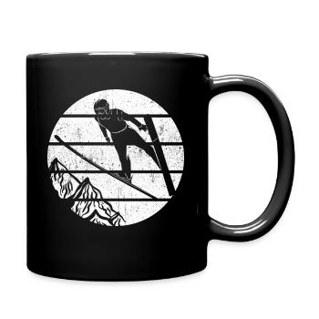 Skispringen Vintage Skifliegen Skiurlaub Ski Skisp - Tasse einfarbig - Schwarz - Rechts