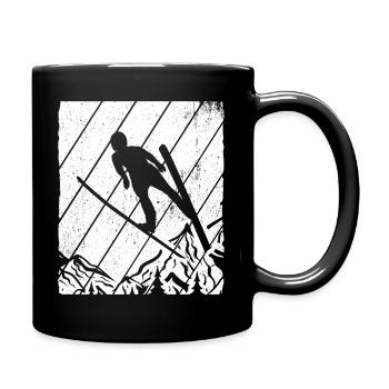 Skispringen Retro Skifliegen Skiurlaub Sport Ski S - Tasse einfarbig - Schwarz - Rechts