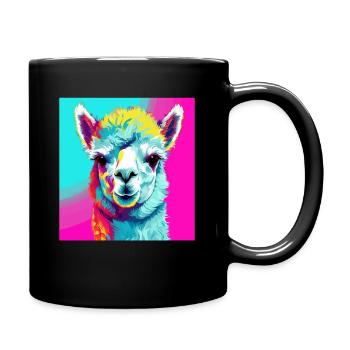 L’alpaga dans le Pop Art - Mug uni - noir - Droite