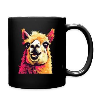 L’alpaga dans le Pop Art - Mug uni - noir - Droite