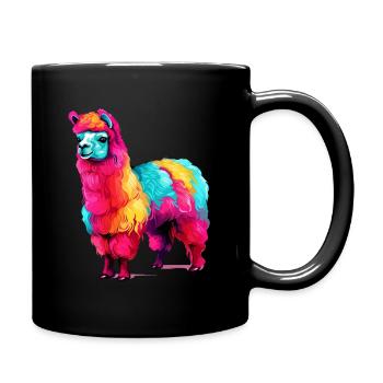 L’alpaga dans le Pop Art - Mug uni - noir - Droite