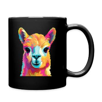 L’alpaga dans le Pop Art - Mug uni - noir - Droite