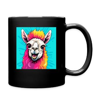 L’alpaga dans le Pop Art - Mug uni - noir - Droite