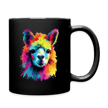 L’alpaga dans le Pop Art - Mug uni - noir - Droite