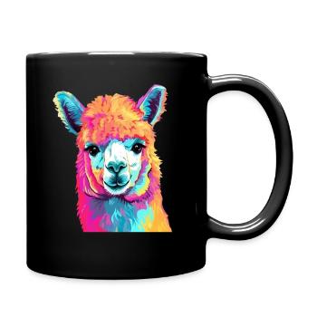 L’alpaga dans le Pop Art - Mug uni - noir - Droite