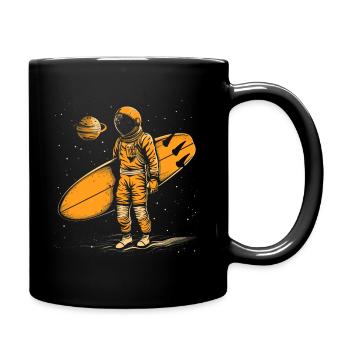 Surfer Astronaut Gift Vintage Surfing - Full Colour Mug - black - Right
