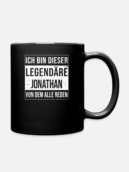 Ich bin dieser legendäre für Jonathan - Tasse einfarbig - Schwarz