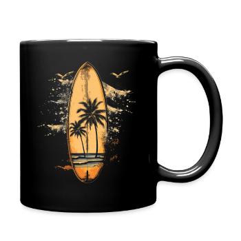 Surfer Geschenk Vintage Surfen - Tasse einfarbig - Schwarz - Rechts