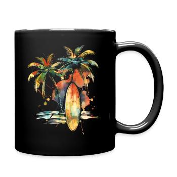 Surfer Geschenk Vintage Surfen - Tasse einfarbig - Schwarz - Rechts