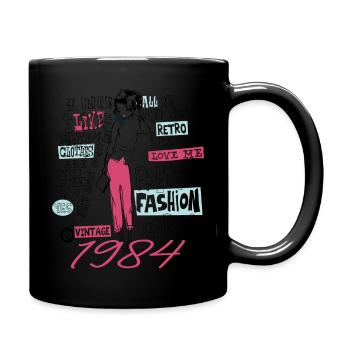 Jahrgang 1984 Geschenk Geburtstag 1984 Mädchen 1984 - Tasse einfarbig - Schwarz - Rechts