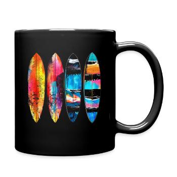 Surfer Geschenk Vintage Surfen - Tasse einfarbig - Schwarz - Rechts