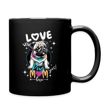 Mops Mama Liebe - Mops Mama Liebe - 2. Version - Tasse einfarbig - Schwarz - Rechts