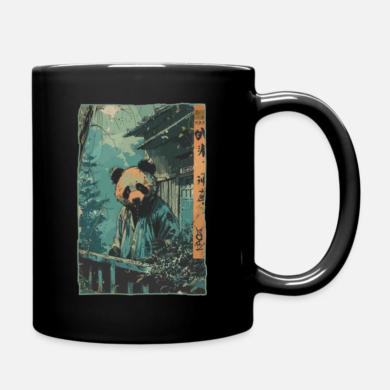 Bambuswald und Panda in China - Tasse einfarbig - Schwarz