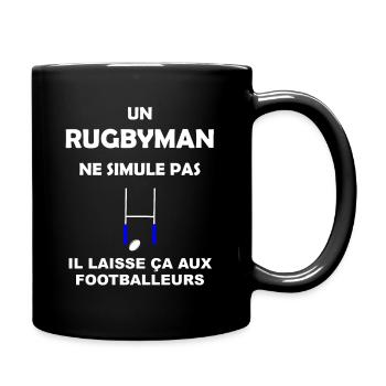 Rugbyman - Rugby - rugbyman contre footballeur - Mug uni - noir - Droite