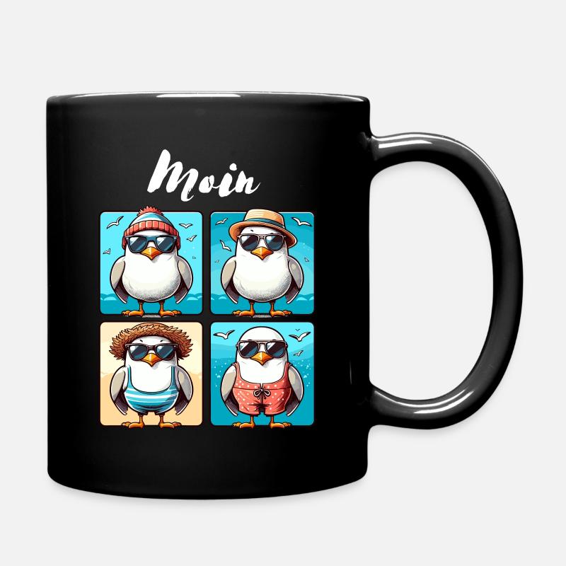Hamburg Moin Möwe Küste Norden Nordsee Lustig - Tasse einfarbig - Schwarz