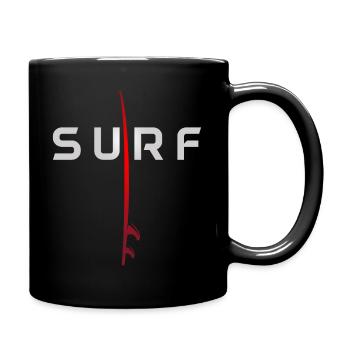 Surfen Vintage Surfer Geschenk - Tasse einfarbig - Schwarz - Rechts