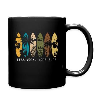 Surfen Vintage Surfer Geschenk - Tasse einfarbig - Schwarz - Rechts