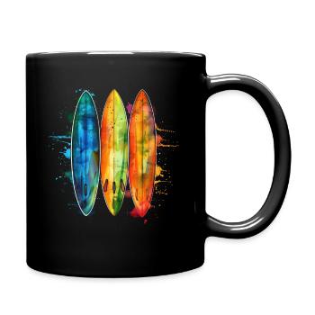 Surfen Vintage Surfer Geschenk - Tasse einfarbig - Schwarz - Rechts