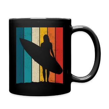 Surfen Vintage Surfer Geschenk - Tasse einfarbig - Schwarz - Rechts