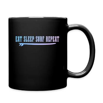 Surfen Vintage Surfer Geschenk - Tasse einfarbig - Schwarz - Rechts