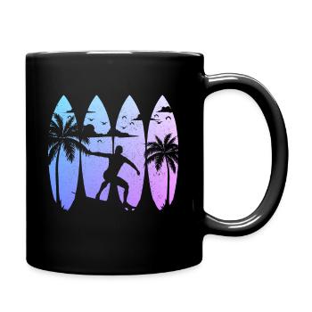 Surfen Vintage Surfer Geschenk - Tasse einfarbig - Schwarz - Rechts