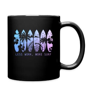 Surfen Vintage Surfer Geschenk - Tasse einfarbig - Schwarz - Rechts