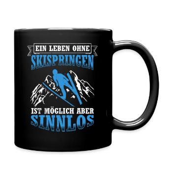 Ski Jumping Ski Flying Competition Winter Sports Skisp - Full Colour Mug - black - Right
