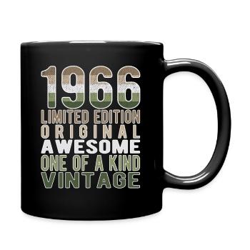 Limited Edition seit 1966 Geburtstag Vintage 1966 - Tasse einfarbig - Schwarz - Rechts