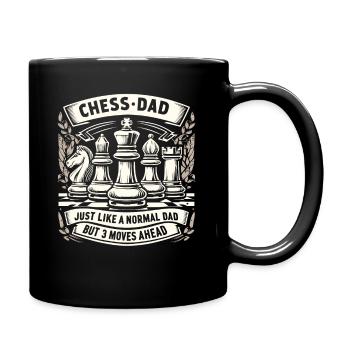 Schachspieler Schach Papa Vater Chess Dad - Tasse einfarbig - Schwarz - Rechts